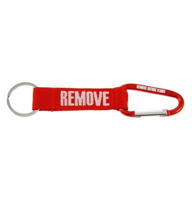 REMOVE BEFORE FLIGHT KEY CHAIN WITH CARABINER
