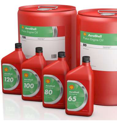 Aviation oil: AeroShell Oils 65, 80, 100, 120